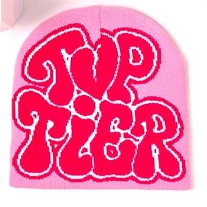 Hot pink “Top tier” winter hat